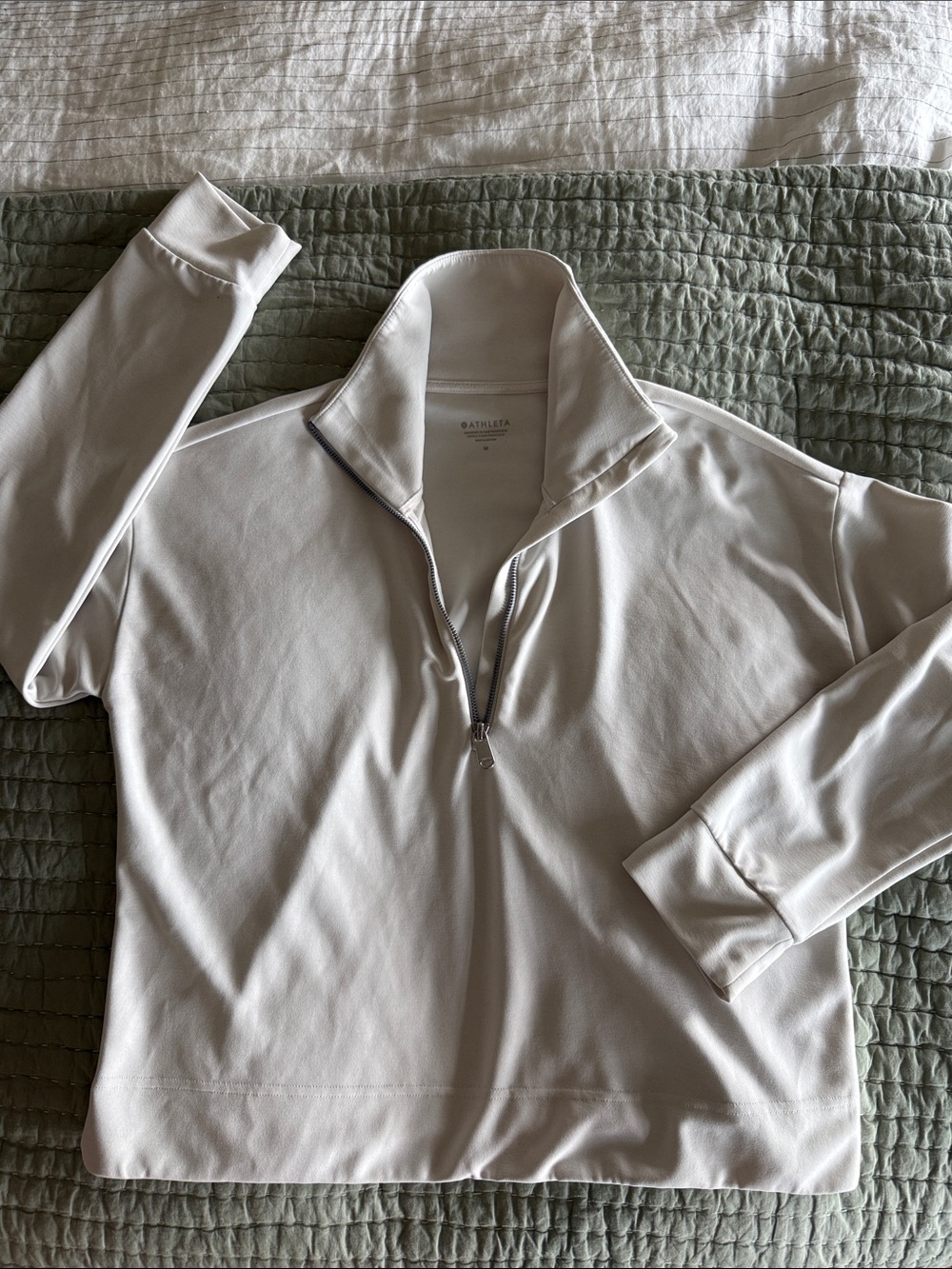 Athleta Cream Half-Zip Pullover
